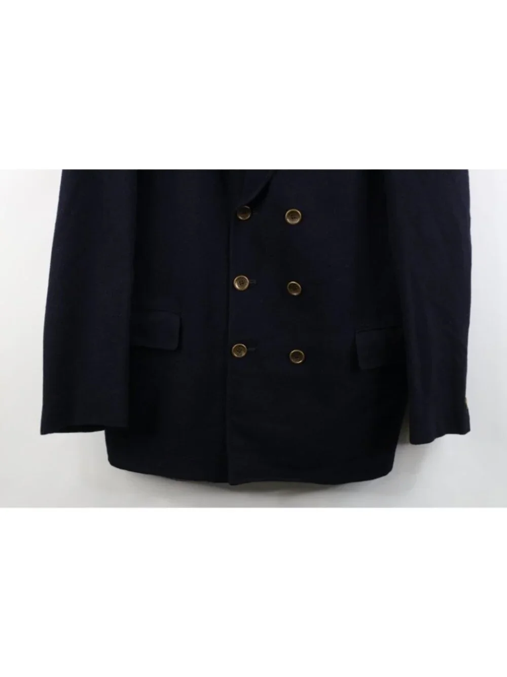 Vtg 70s Streetwear Mens 38L Wool Burlap Double Breasted Suit Blazer Jacket USA